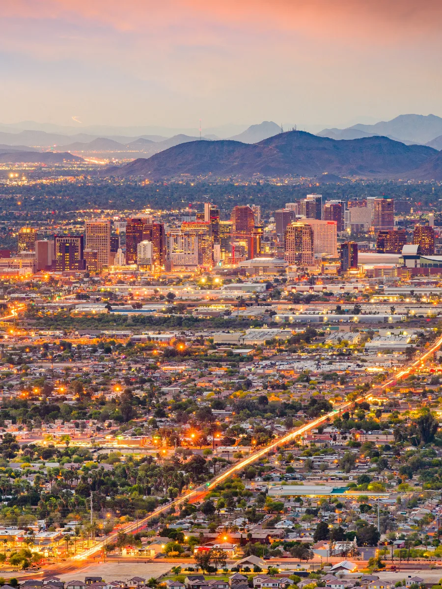 Phoenix Burgers and fries sign in Neon